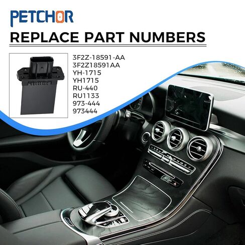 استبدال مقاوم محرك منفاخ HVAC لسيارات Ford F150، F250، F350 Super Duty، Mustang، Expedition، Escape، Mercury Mariner، Lincoln Mark LT، جزء بديل متوافق YH-1715، 3F2Z-18591-AA in Saudi Arabia