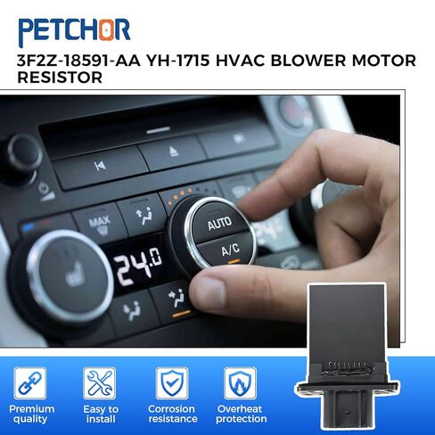 استبدال مقاوم محرك منفاخ HVAC لسيارات Ford F150، F250، F350 Super Duty، Mustang، Expedition، Escape، Mercury Mariner، Lincoln Mark LT، جزء بديل متوافق YH-1715، 3F2Z-18591-AA in Saudi Arabia