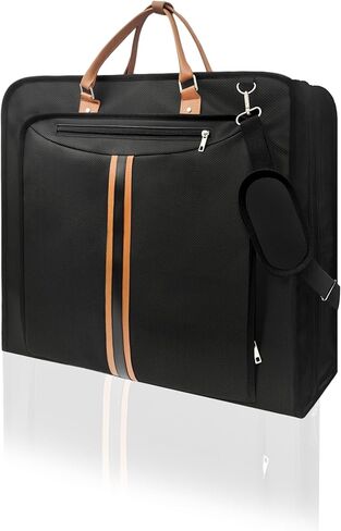 حقائب ملابس للسفر، حقيبة كبيرة للحمل لتعليق الملابس، مقاومة للماء وخالية من التجاعيد مع حزام كتف للعمل، للرجال والنساء (أسود) in Kuwait