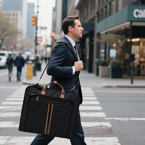 حقائب ملابس للسفر، حقيبة كبيرة للحمل لتعليق الملابس، مقاومة للماء وخالية من التجاعيد مع حزام كتف للعمل، للرجال والنساء (أسود) in Kuwait