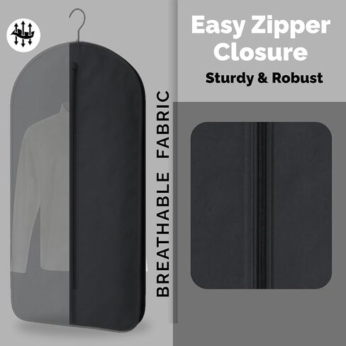 Cotton Garment Protector Bag Cover - Dust Free Cloth Hanging, Wardrobe storage for Dresses and Suits (with Zipper (24" x 42")) in Saudi Arabia