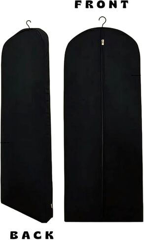 Cotton Garment Protector Bag Cover - Dust Free Cloth Hanging, Wardrobe storage for Dresses and Suits (with Zipper (24" x 42")) in Saudi Arabia
