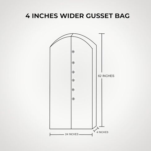 Cotton Garment Protector Bag Cover - Dust Free Cloth Hanging, Wardrobe storage for Dresses and Suits (with Zipper (24" x 42")) in Saudi Arabia