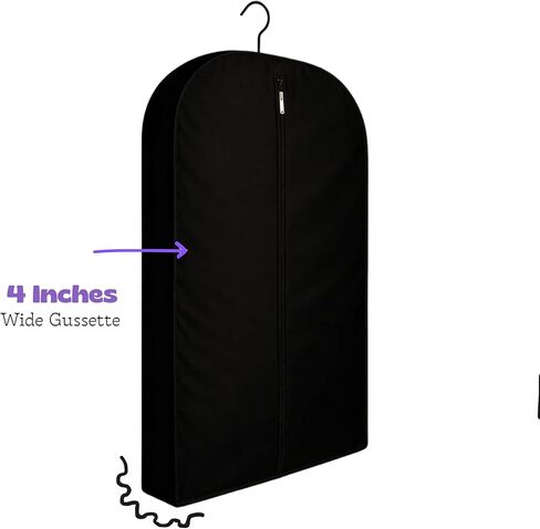 Cotton Garment Protector Bag Cover - Dust Free Cloth Hanging, Wardrobe storage for Dresses and Suits (with Zipper (24" x 42")) in Saudi Arabia
