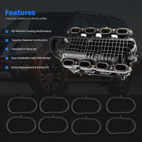 8 PCS Intake Manifold Gaskets Compatible with Nissan Titan XD 2016-2024, Armada Titan 2017-2024, NV2500 NV3500 2018-2021Intake Gaskets Replacement NI1415876K in Saudi Arabia