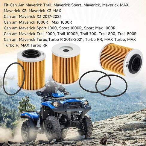 3 قطع 0800-011300-00030 فلتر زيت لـ CFMOTO Cforce Zforce Uforce 400 500 600 800 900 950 1000 Trail EPS UTV ATV استبدال 0800-011300-0004 فلتر زيت مع حلقات O in Kuwait