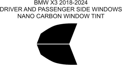 مجموعة صبغة نانو كربون مسبقة القطع لسيارة BMW X3 2018-2024 للسائق والركاب التي تعمل بنظام Windows مقطوعة لتناسب نظام Windows الخاص بك.. (50% الكل) in Kuwait