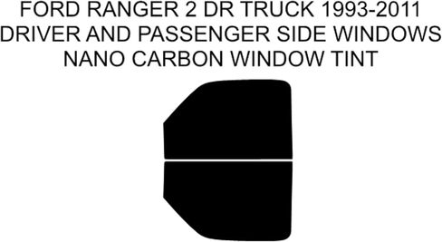 مجموعة ألوان مسبقة القطع من فيلم كربون نانو لشاحنة Ford Ranger 2 dr Truck 1993-2011 للسائق والركاب التي تعمل بنظام Windows مقطوعة لتناسب نوافذك حسب الطلب.. (15% الكل) in Kuwait