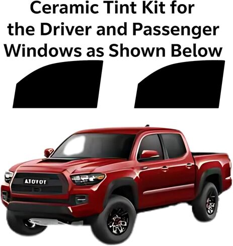 عامل تظليل نافذة سيراميك مسبق القطع لسيارة Toyota Tacoma 2016-2023 لمنع أكثر من 99% من الأشعة فوق البنفسجية الضارة بسمك 2 مل من درجة المتجر يستخدم رفضًا فائقًا للحرارة، لمسة نهائية احترافية (20% مطابقة للمصنع) in Kuwait