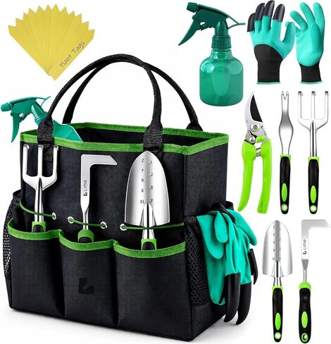 مجموعة أدوات حديقة جروت مع مقابض مطاطية غير قابلة للانزلاق، من الفولاذ المقاوم للصدأ، تتضمن مجرفة يدوية، ومشط يدوي للمزارع، وزرع مع علامات تدرج in Kuwait