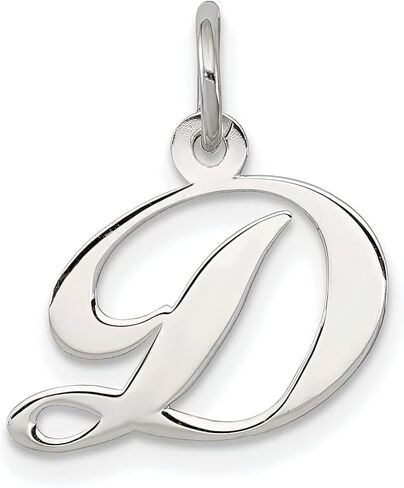 Sterling Silver Small Script Initial Letter D Charm in Saudi Arabia