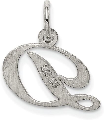 Sterling Silver Small Script Initial Letter D Charm in Saudi Arabia