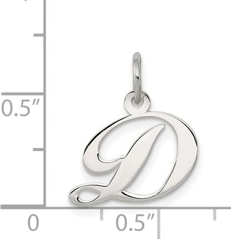 Sterling Silver Small Script Initial Letter D Charm in Saudi Arabia