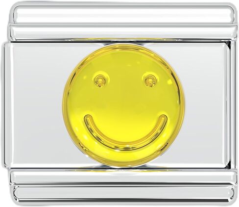 سوار سحر إيطالي من Fablinks، وصلة وجه مبتسم من الفولاذ المقاوم للصدأ، وصلات أساور Emoji Y2K مقاس 9 مم in Kuwait