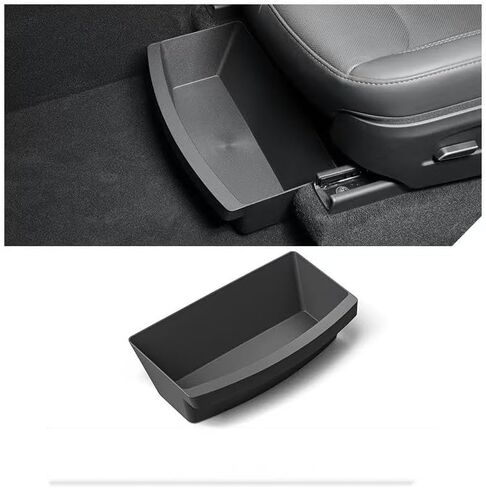 صندوق تخزين تحت المقعد متوافق مع 2025 2026 New Tesla Model Y Juniper Under-Seat Consoles، ملحقات داخلية لتنظيم المقصورة المخفية - TPE، أسود (عبوة واحدة) in Kuwait