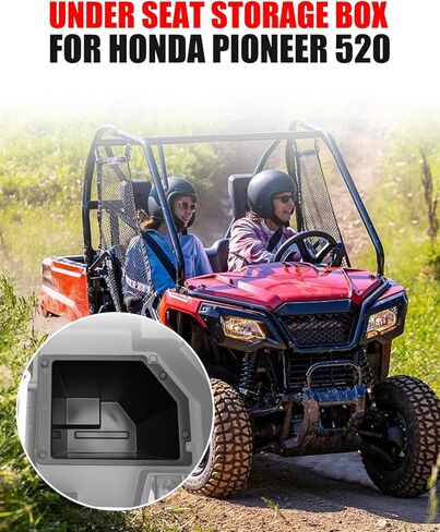 Under Seat Storage Box for Honda Pioneer 520 500, UTV Underseat Storage Bin 8.9L/2 Gal Waterproof Dry Storage Box Compatible with Honda Pioneer 520 2021-2025, 500 2015-2023 Accessories in Saudi Arabia