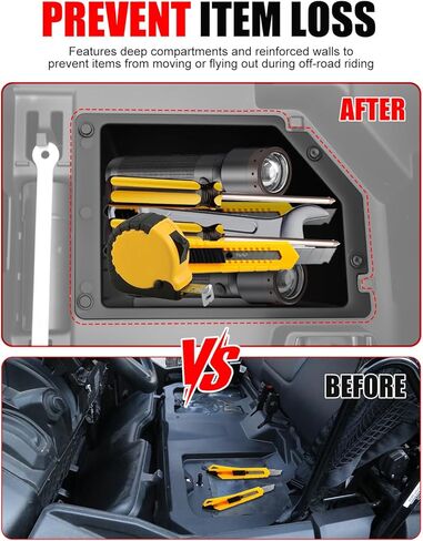 Under Seat Storage Box for Honda Pioneer 520 500, UTV Underseat Storage Bin 8.9L/2 Gal Waterproof Dry Storage Box Compatible with Honda Pioneer 520 2021-2025, 500 2015-2023 Accessories in Saudi Arabia