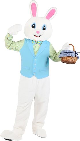 أرنب عيد الفصح زي الكبار أرنب التميمة الزي ديلوكس 5 قطعة الأرانب نيسيي البدلة حجم كبير للرجال النساء الطرف تأثيري in Kuwait