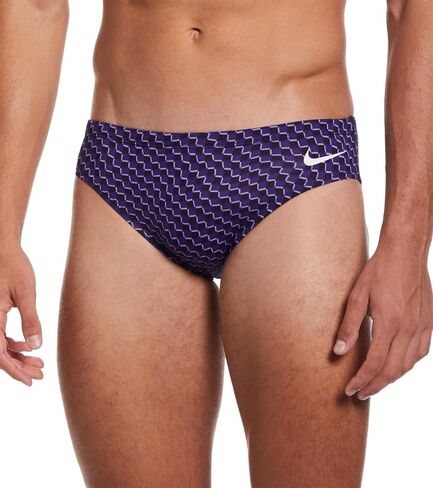 Nike Men's HydraStrong Drippy Check Brief Swimsuit-Court Purple (Size 28) in Saudi Arabia