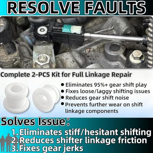 طقم إصلاح جلبة كابل ناقل الحركة قطعتين، متوافق مع Ford Focus MK، Edge، Escape، Explorer وFusion؛ يستبدل أرقام أجزاء OEM DG9Z-7K340-A وKV6Z-7K340-A in Kuwait