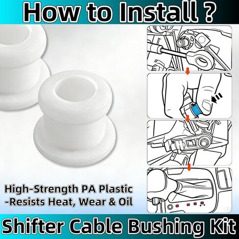 طقم إصلاح جلبة كابل ناقل الحركة قطعتين، متوافق مع Ford Focus MK، Edge، Escape، Explorer وFusion؛ يستبدل أرقام أجزاء OEM DG9Z-7K340-A وKV6Z-7K340-A in Kuwait