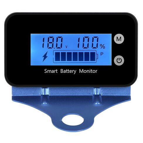 IPX7 شاشة مقاومة للماء للبطارية 12 فولت 24 فولت 36 فولت 48 فولت 60 فولت 72 فولت، عداد بطارية السيارة والدراجة النارية وعربة الغولف والسعة الرقمية المتبقية واختبار النسبة المئوية مع إنذار الجرس ودرجة الحرارة in Kuwait