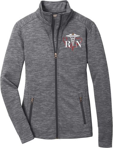 Nurse Fleece Jacket, Custom Nurse Gift, 100% Polyester, Full Zip with Pockets, RN Embroidery Jacket, Nurse Essentials in Saudi Arabia