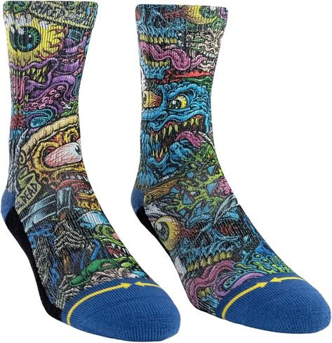MERGE4 Jimbo Phillips Jam Packed Youth Crew Socks for Boys and Girls Awesome Monster Comfy Durable Compression Socks in Saudi Arabia