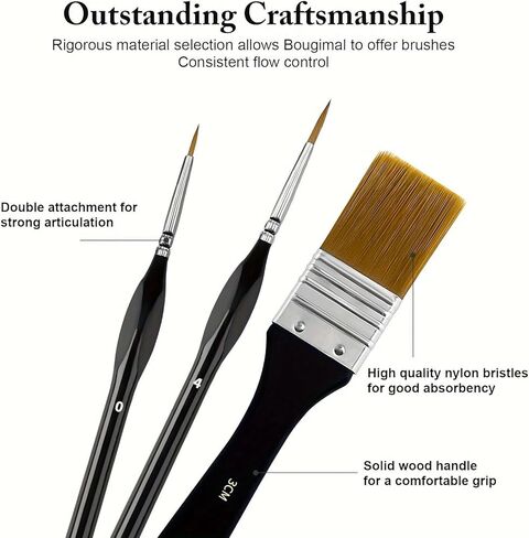 32pcs Artist Series Paint Brushes | Nylon Bristles with Round, Filbert, Flat, Fan, Angle, Fine Detail Brush | Suitable for Artists and Beginners for Acrylic, Oil, Watercolor Painting in Saudi Arabia