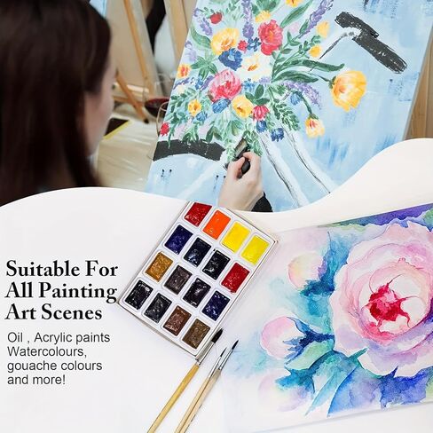 32pcs Artist Series Paint Brushes | Nylon Bristles with Round, Filbert, Flat, Fan, Angle, Fine Detail Brush | Suitable for Artists and Beginners for Acrylic, Oil, Watercolor Painting in Saudi Arabia