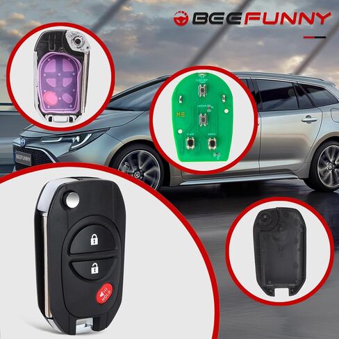 Beefunny Upgraded Flip Remote Key Fob for Toyota Highlander Sequoia Sienna Tacoma Tundra 2011-2017 Car Key Fob 315MHz G Chip FCC ID:GQ43VT20T (Only Fits for G Chip) (1) in Saudi Arabia