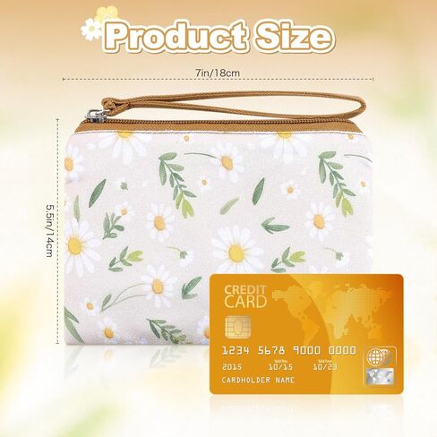 القطن الأزهار الصغيرة المنظم حقيبة عملة محفظة للنساء مع سلسلة المفاتيح المطبوعات الصغيرة سستة تغيير المحفظة عملة الحقيبة حامل البطاقة محفظة مخلب للنساء الفتيات in Kuwait