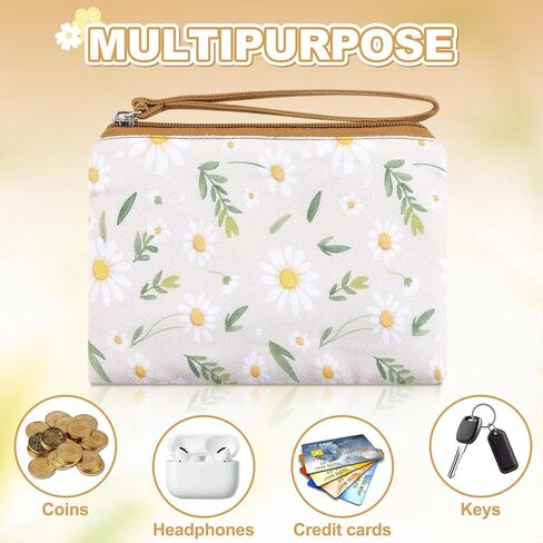 القطن الأزهار الصغيرة المنظم حقيبة عملة محفظة للنساء مع سلسلة المفاتيح المطبوعات الصغيرة سستة تغيير المحفظة عملة الحقيبة حامل البطاقة محفظة مخلب للنساء الفتيات in Kuwait