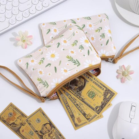 القطن الأزهار الصغيرة المنظم حقيبة عملة محفظة للنساء مع سلسلة المفاتيح المطبوعات الصغيرة سستة تغيير المحفظة عملة الحقيبة حامل البطاقة محفظة مخلب للنساء الفتيات in Kuwait
