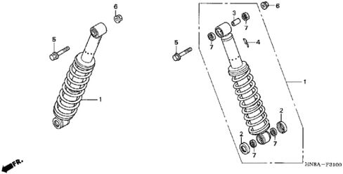 Rear Shock Absorbers Fits Honda Rincon 650 680 (2003-2014) 2 pack in Saudi Arabia