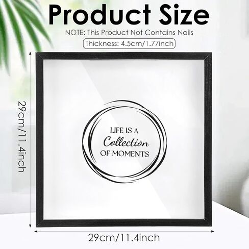 Travel Adventure Archive Shadow Box For Memories, Concert Travel Ticket Stub Memory Top Loading Shadow Keepsake Box With Slot On Top,life In a Shadow Box Travel Frame (Black, 11.4x11.4 Inch) in Kuwait
