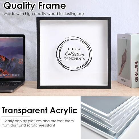 Travel Adventure Archive Shadow Box For Memories, Concert Travel Ticket Stub Memory Top Loading Shadow Keepsake Box With Slot On Top,life In a Shadow Box Travel Frame (Black, 11.4x11.4 Inch) in Kuwait