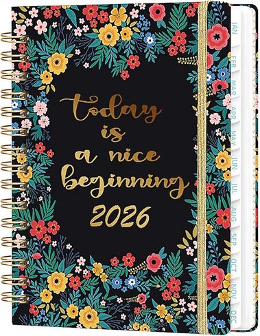 2026 Planner, A5 Weekly and Monthly Planner, Spiral Diary with Monthly Tabs & Elastic Closure for Home School Office Supplies (Jan-Dec) in Saudi Arabia
