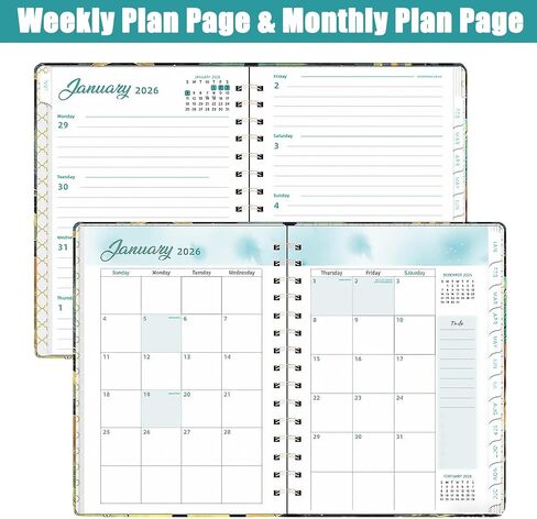 2026 Planner, A5 Weekly and Monthly Planner, Spiral Diary with Monthly Tabs & Elastic Closure for Home School Office Supplies (Jan-Dec) in Saudi Arabia