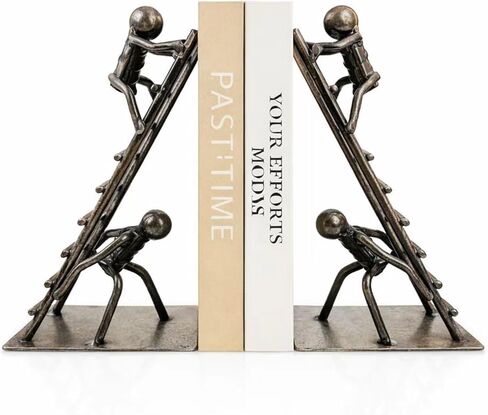 Black Decorative Bookends, Cast Iron Book Stand to Hold Books Heavy Duty, Book Stoppers for Home Decor, Office Desk, Living Room Decor in Kuwait