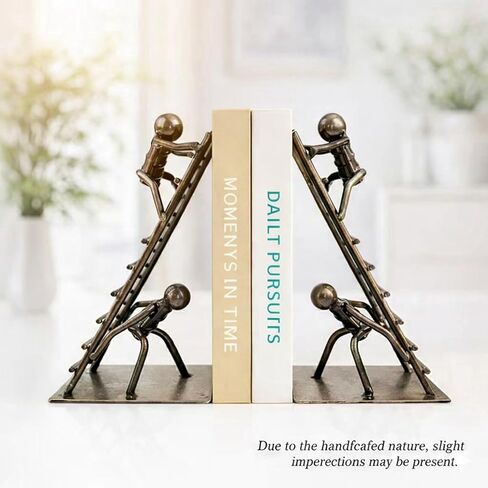Black Decorative Bookends, Cast Iron Book Stand to Hold Books Heavy Duty, Book Stoppers for Home Decor, Office Desk, Living Room Decor in Kuwait