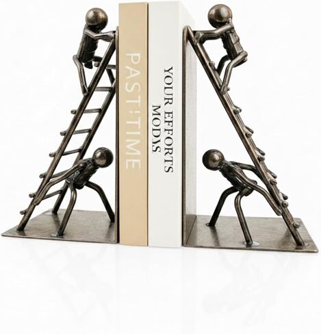 Black Decorative Bookends, Cast Iron Book Stand to Hold Books Heavy Duty, Book Stoppers for Home Decor, Office Desk, Living Room Decor in Kuwait