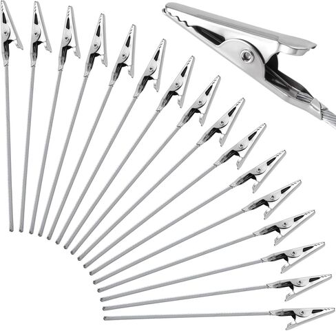 16 Pcs Alligator Metal Roach Clips for Joints, Roach Clips for Crafts, Telescopic Long Tailed Blunt Holder for Photo, Pictures (Metal, 4.72 Inch / 120MM) in Kuwait