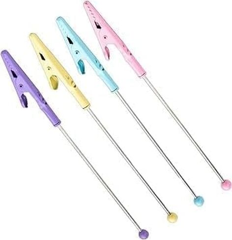 4Pcs Multicolour Stochastic Metal Wire Alligator Clip Metal Note Clip Long-Tailed Alligator Clamp Photo Holder Clip for Card,14.1 * 1.2cm Office Memo Holders Desk Accessories and Workspace Organizers in Saudi Arabia