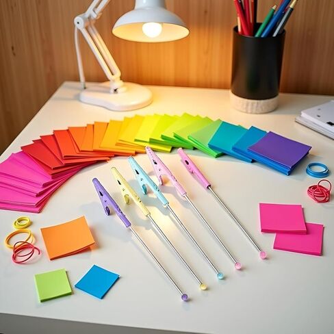 4Pcs Multicolour Stochastic Metal Wire Alligator Clip Metal Note Clip Long-Tailed Alligator Clamp Photo Holder Clip for Card,14.1 * 1.2cm Office Memo Holders Desk Accessories and Workspace Organizers in Saudi Arabia