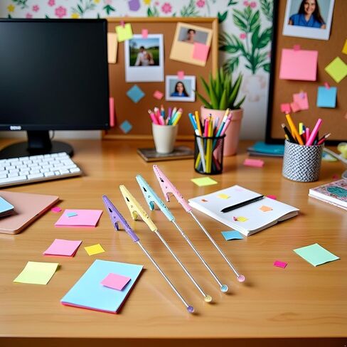 4Pcs Multicolour Stochastic Metal Wire Alligator Clip Metal Note Clip Long-Tailed Alligator Clamp Photo Holder Clip for Card,14.1 * 1.2cm Office Memo Holders Desk Accessories and Workspace Organizers in Saudi Arabia
