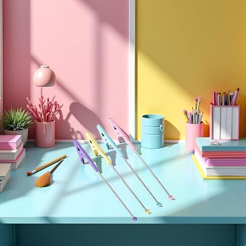 4Pcs Multicolour Stochastic Metal Wire Alligator Clip Metal Note Clip Long-Tailed Alligator Clamp Photo Holder Clip for Card,14.1 * 1.2cm Office Memo Holders Desk Accessories and Workspace Organizers in Saudi Arabia