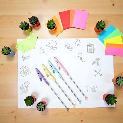 4Pcs Multicolour Stochastic Metal Wire Alligator Clip Metal Note Clip Long-Tailed Alligator Clamp Photo Holder Clip for Card,14.1 * 1.2cm Office Memo Holders Desk Accessories and Workspace Organizers in Saudi Arabia