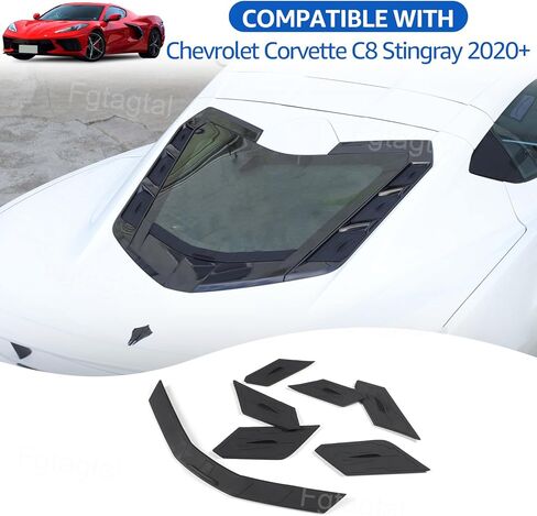غطاء فتحات التهوية الخلفية للخليج الجاف غطاء النافذة الخلفية متوافق مع كورفيت C8 2020-2026 طقم حماية المياه بفتحة تهوية خلفية يمنع الماء الزائد من دخول خليج المحرك عند غسل السيارة in Saudi Arabia