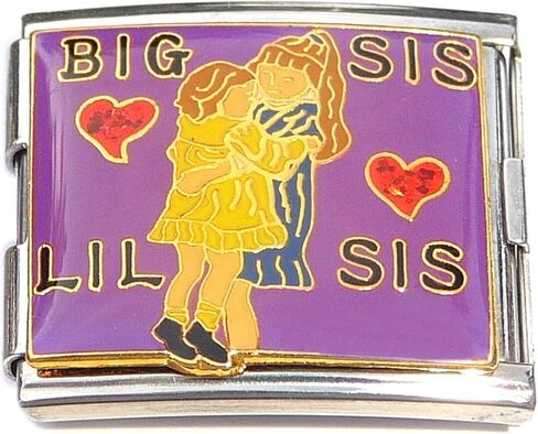NewCharms Mega Big Sis Lil Sis Italian Charm (18mm Double Size Charm) in Saudi Arabia